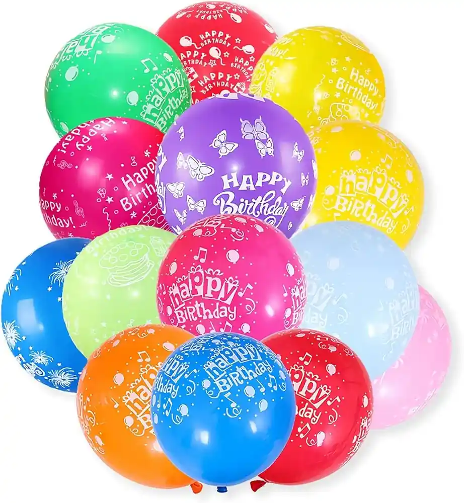 بالونات لاتكس مطبوعة بعبارة عيد ميلاد سعيد 10 قطع